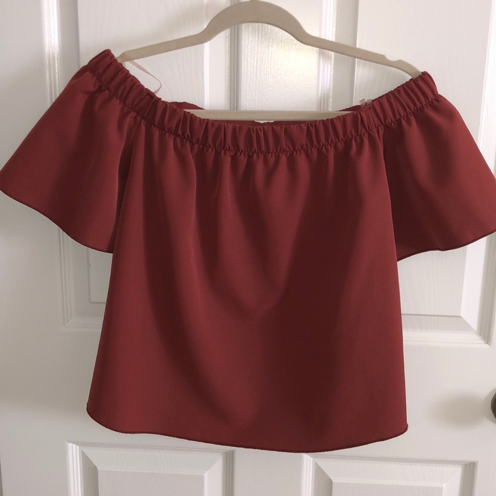 Dark orange brownish shoulder top